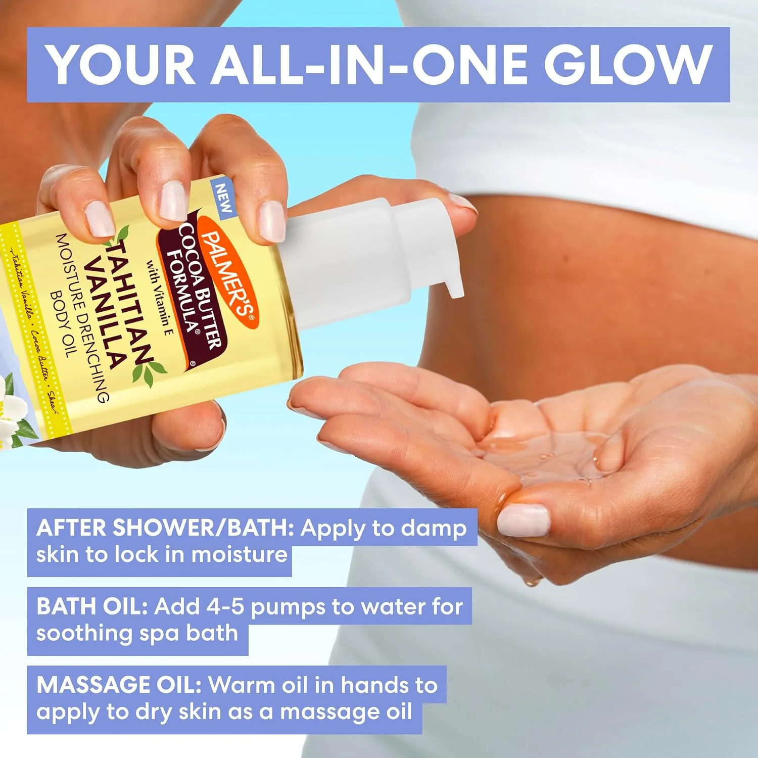 Moisturizing Body Oil in Kenya-Palmer's Tahitian Vanilla 