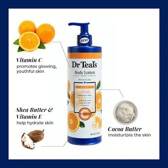 Dr Teal's Vitamin C & Citrus Essential Oils Body Lotion in Kenya (4pack)
