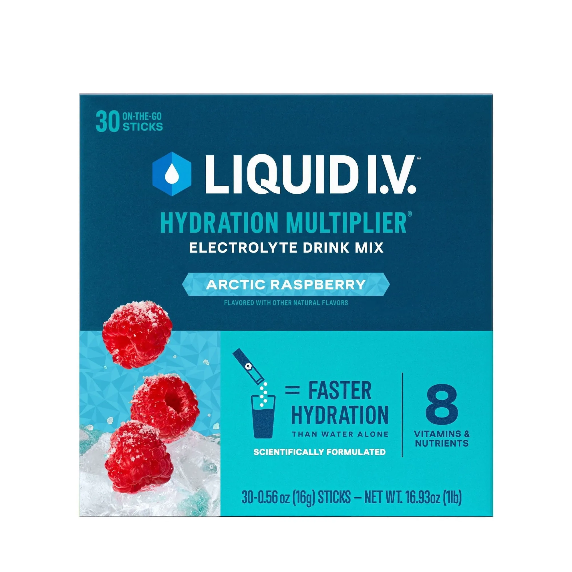 Liquid I.V. Hydration Multiplier Electrolyte Powder, Arctic Raspberry, 30 pk.