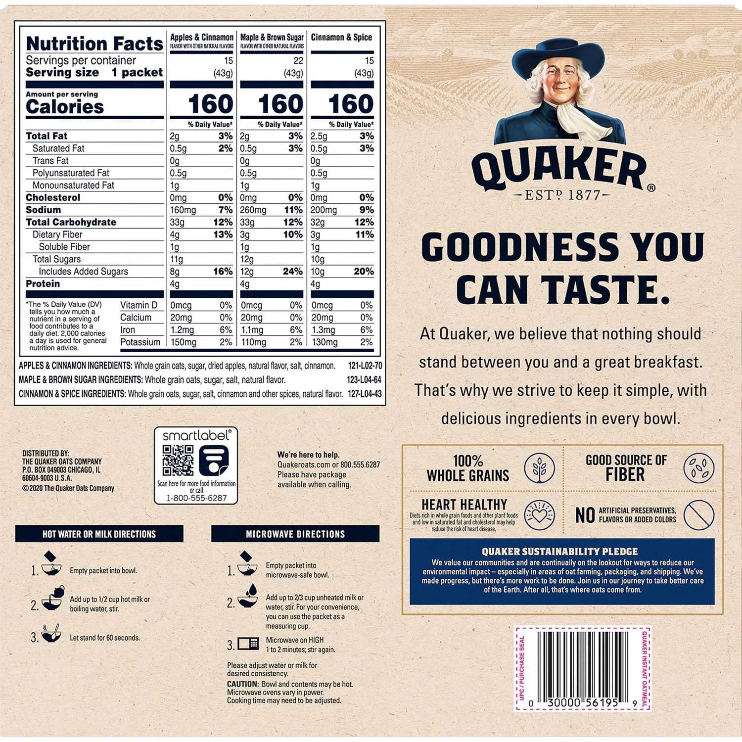 Quaker Instant Oatmeal Variety Pack 52-Pack in Kenya 