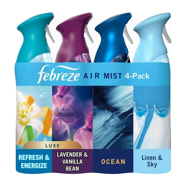 Febreze Air Mist Air Freshener Spray, Mixed Scent, 4ct.