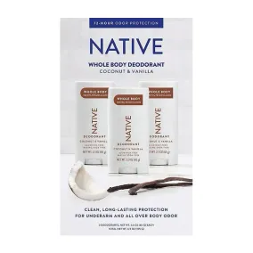 Native Aluminum Free Deodorant, 3 Pack (Choose Scent)