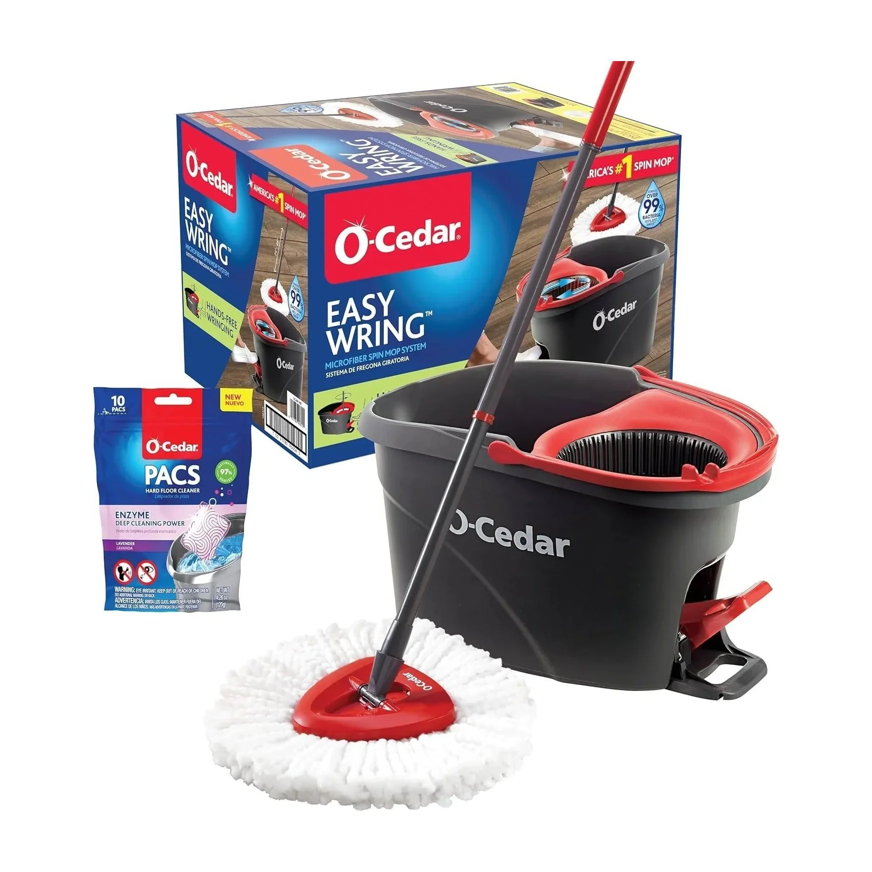 O-Cedar Easy Wring Microfiber Spin Mop with Bucket