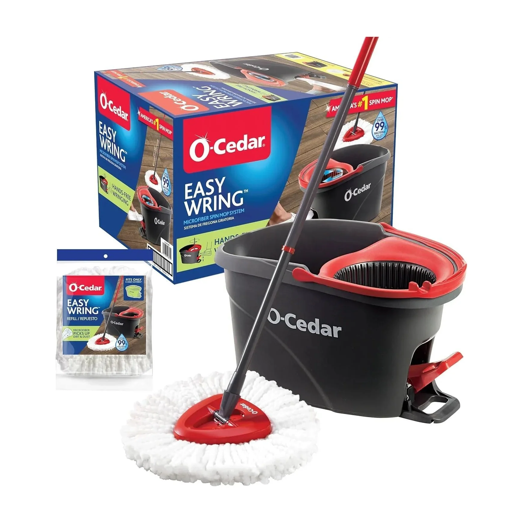 O-Cedar Easy Wring Microfiber Spin Mop with Bucket