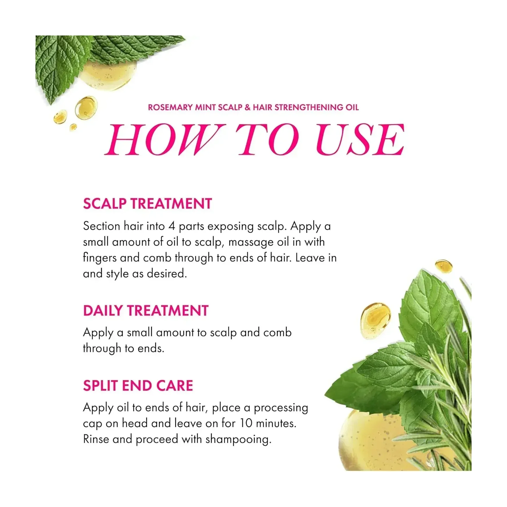 Rosemary Mint Scalp & Hair Strengthening Oil (3pack)
