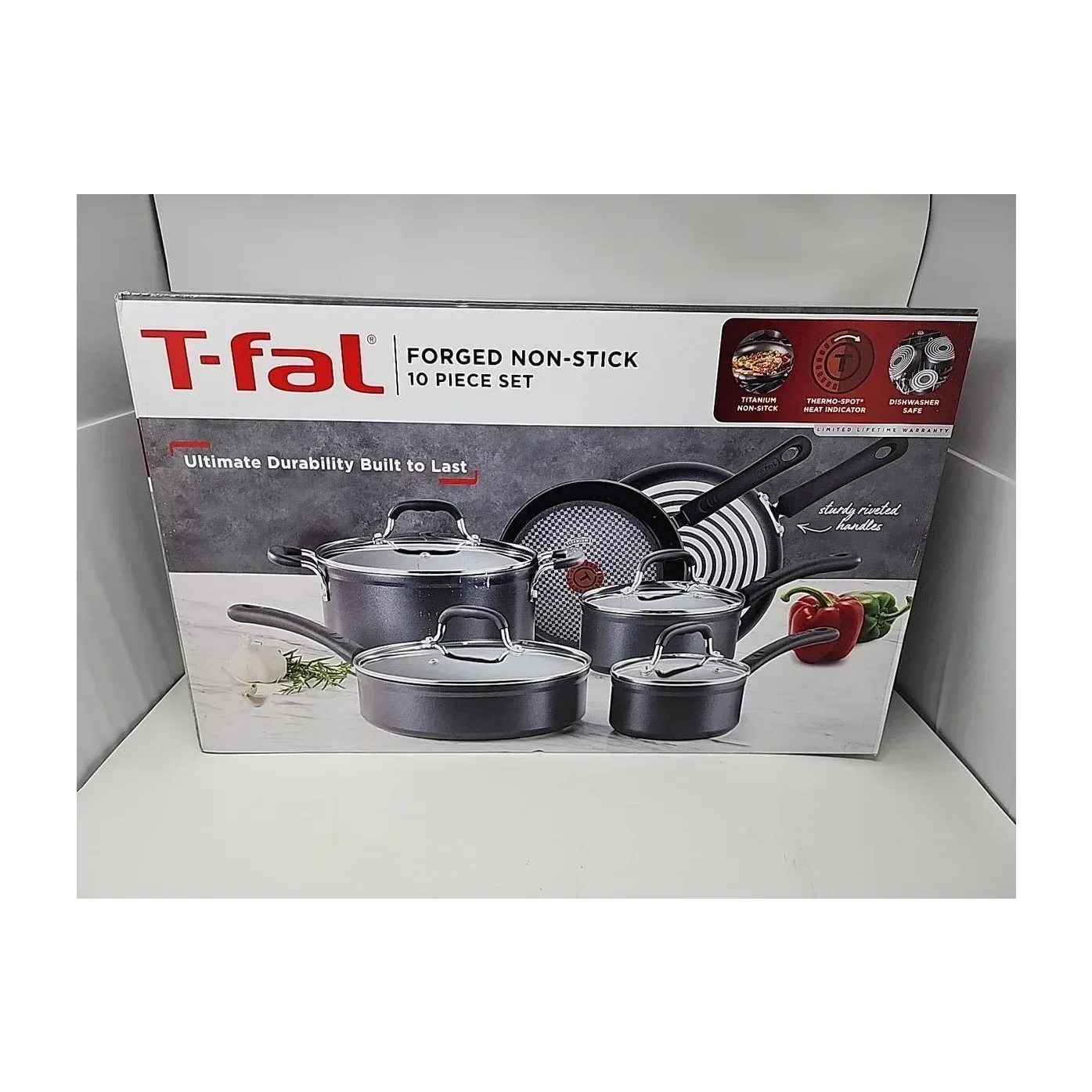 T-fal 10-Piece Forged Non-Stick Cookware Set