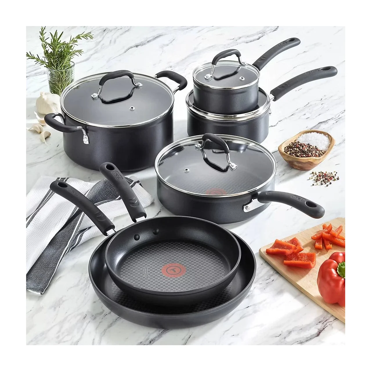 T-fal 10-Piece Forged Non-Stick Cookware Set