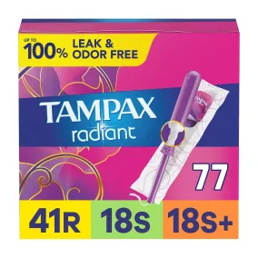 Tampax Radiant Tampons in Kenya - Trio Pack 77 Count
