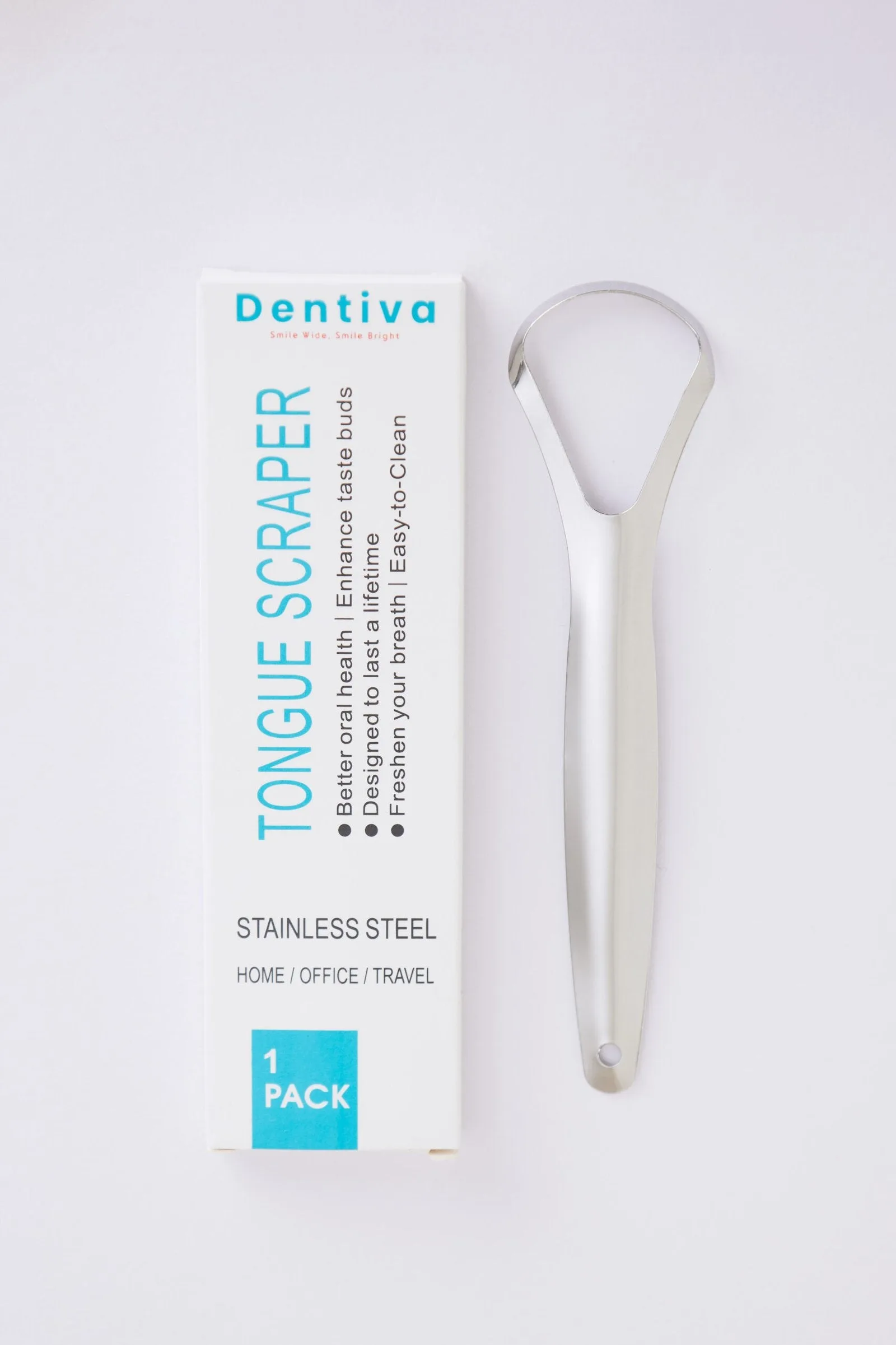 Reusable Tongue Cleaner in Kenya -Dentiva Stainless Steel Tongue Scraper 1Pack (Shape Varies)