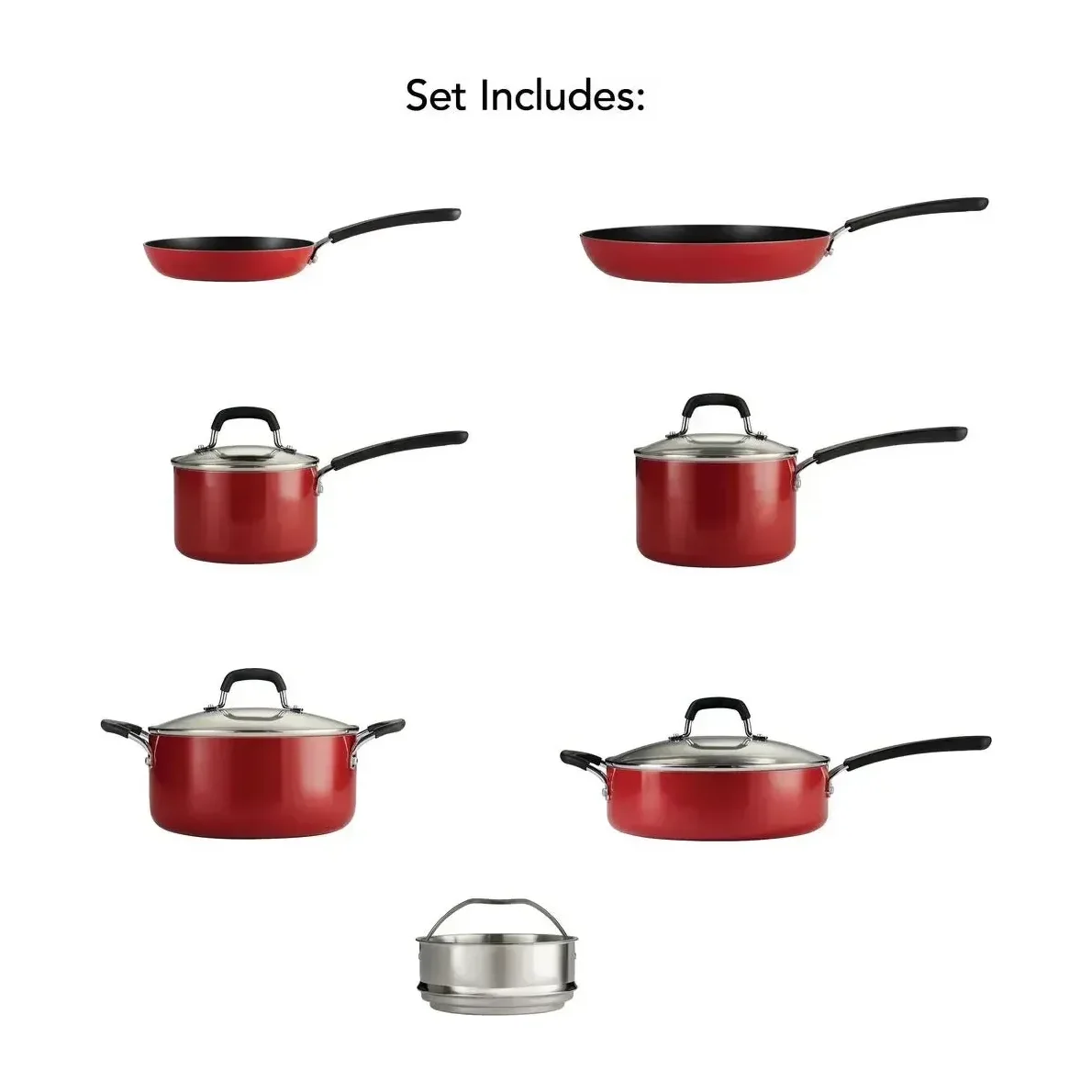 Tramontina 11-Piece Nonstick Cookware Set, Blue
