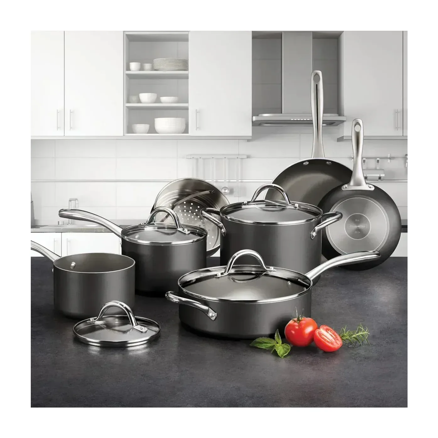 Tramontina 11-Piece Nonstick Cookware Set, Blue