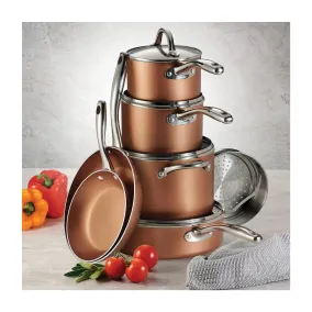 Tramontina 11-Piece Nonstick Cookware Set, Copper