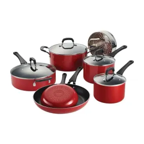 Tramontina 11-Piece Nonstick Cookware Set, Red