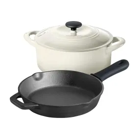 Tramontina 3-Piece Cast Iron Cookware Set, Latte