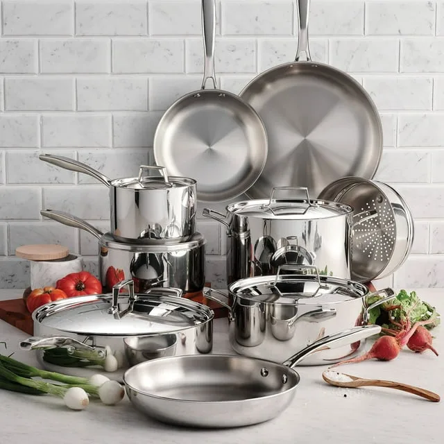 Tramontina Boston Tri-Ply Clad Stainless Steel 14-Pc Pots Cookware Set