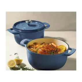 Tramontina 4 and 6 Quart Cast Iron Dutch Oven Set, Blue