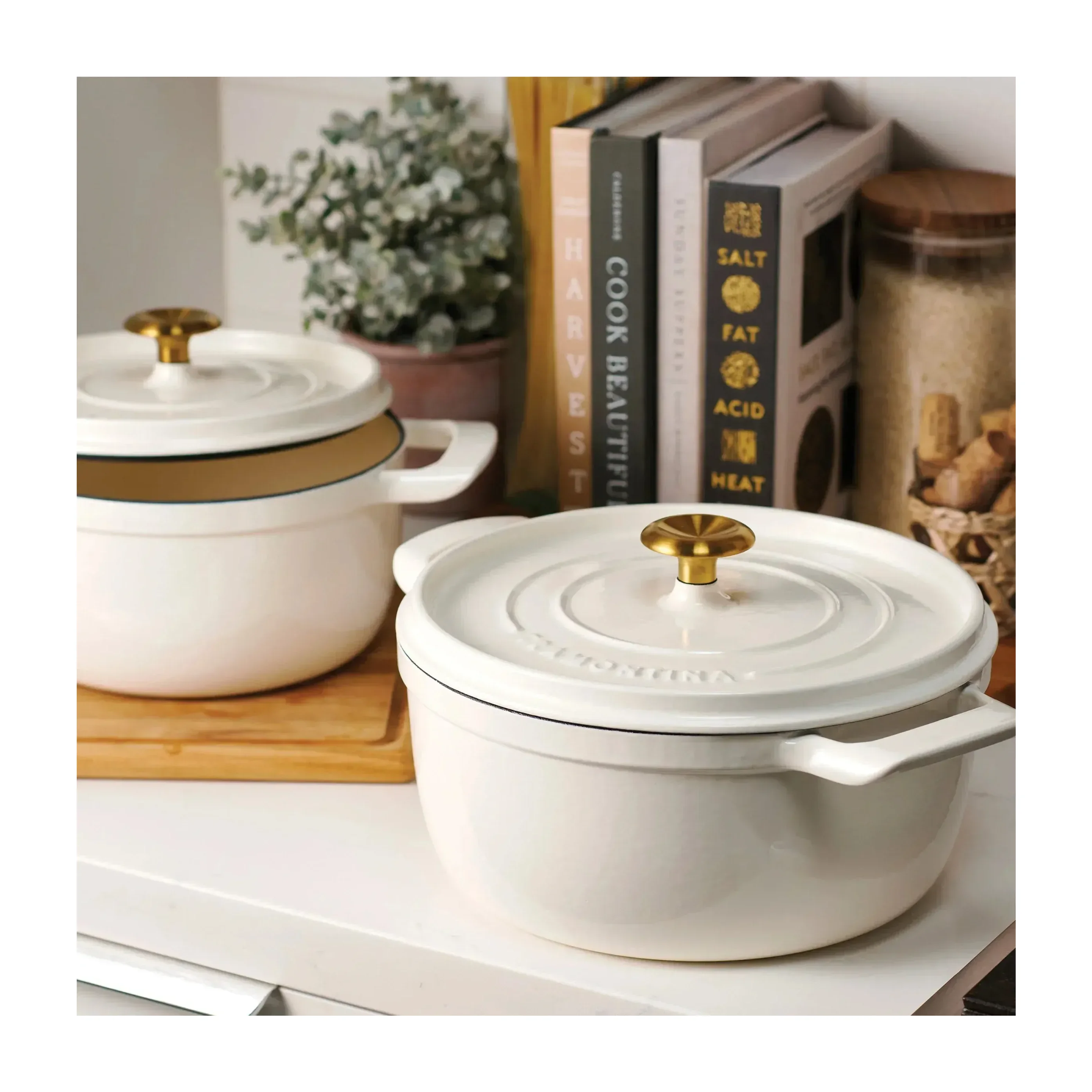 Tramontina 4 and 6 Quart Cast Iron Dutch Oven Set, Gun Metal