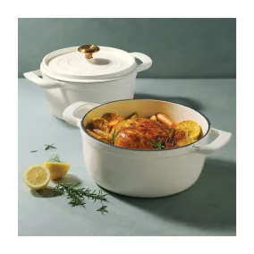 Tramontina 4 and 6 Quart Cast Iron Dutch Oven Set, White