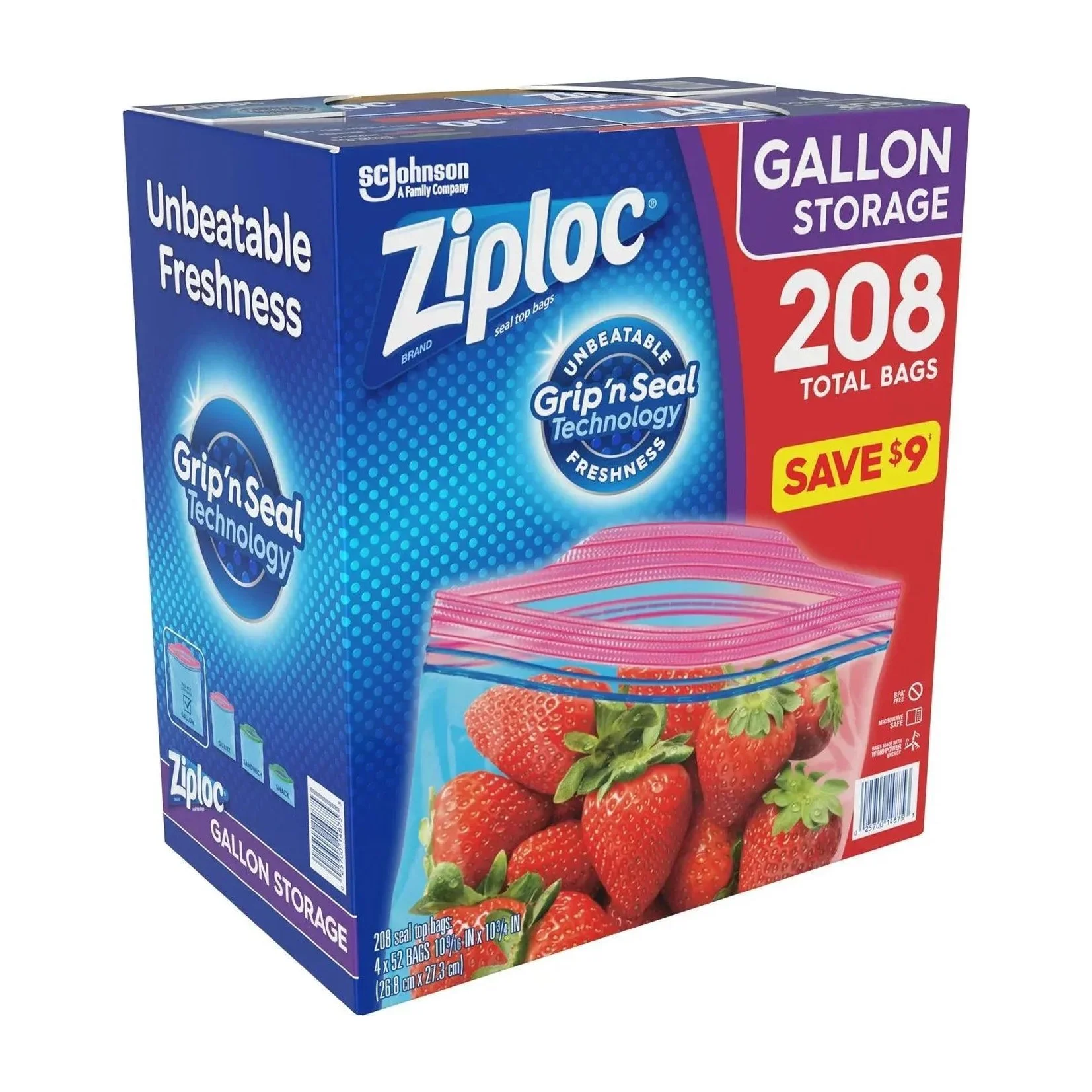 Ziploc Gallon Storage Bags in Kenya - Easy Open Tabs 208 ct