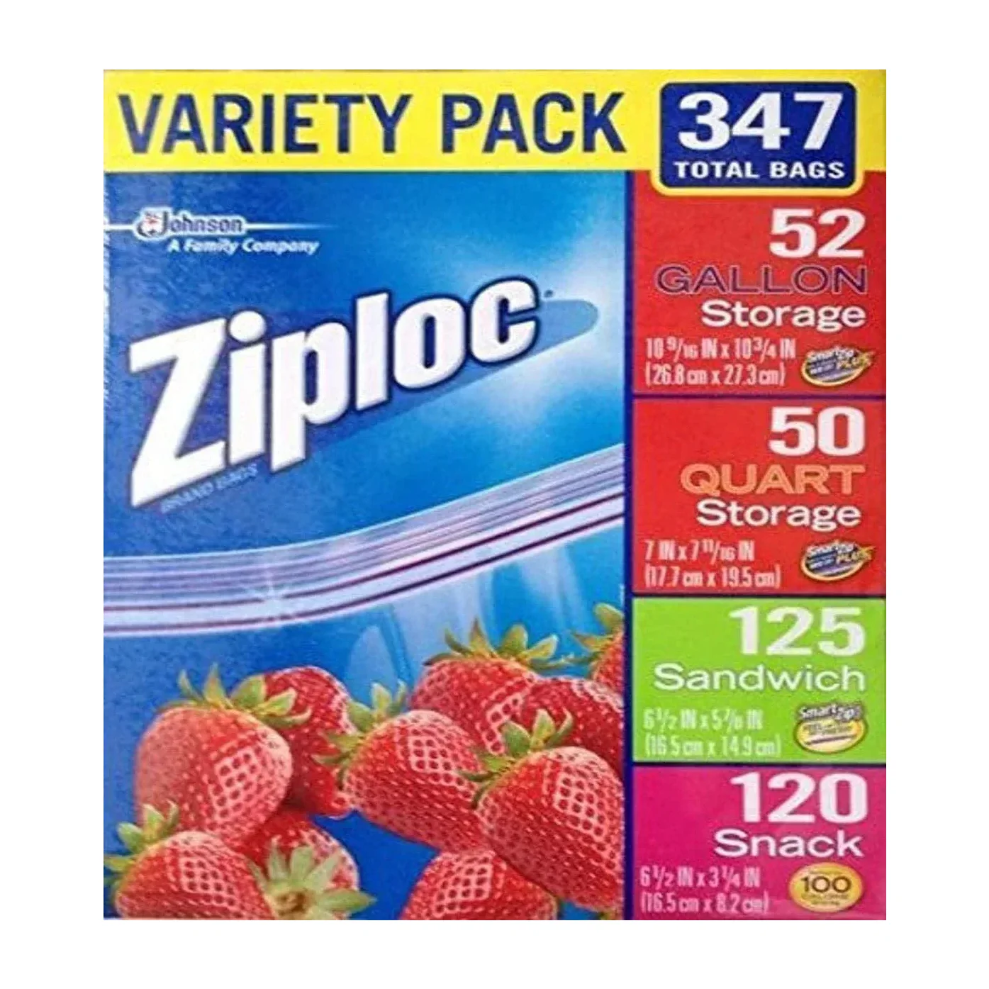 Ziploc Variety Pack  , 347  Bags
