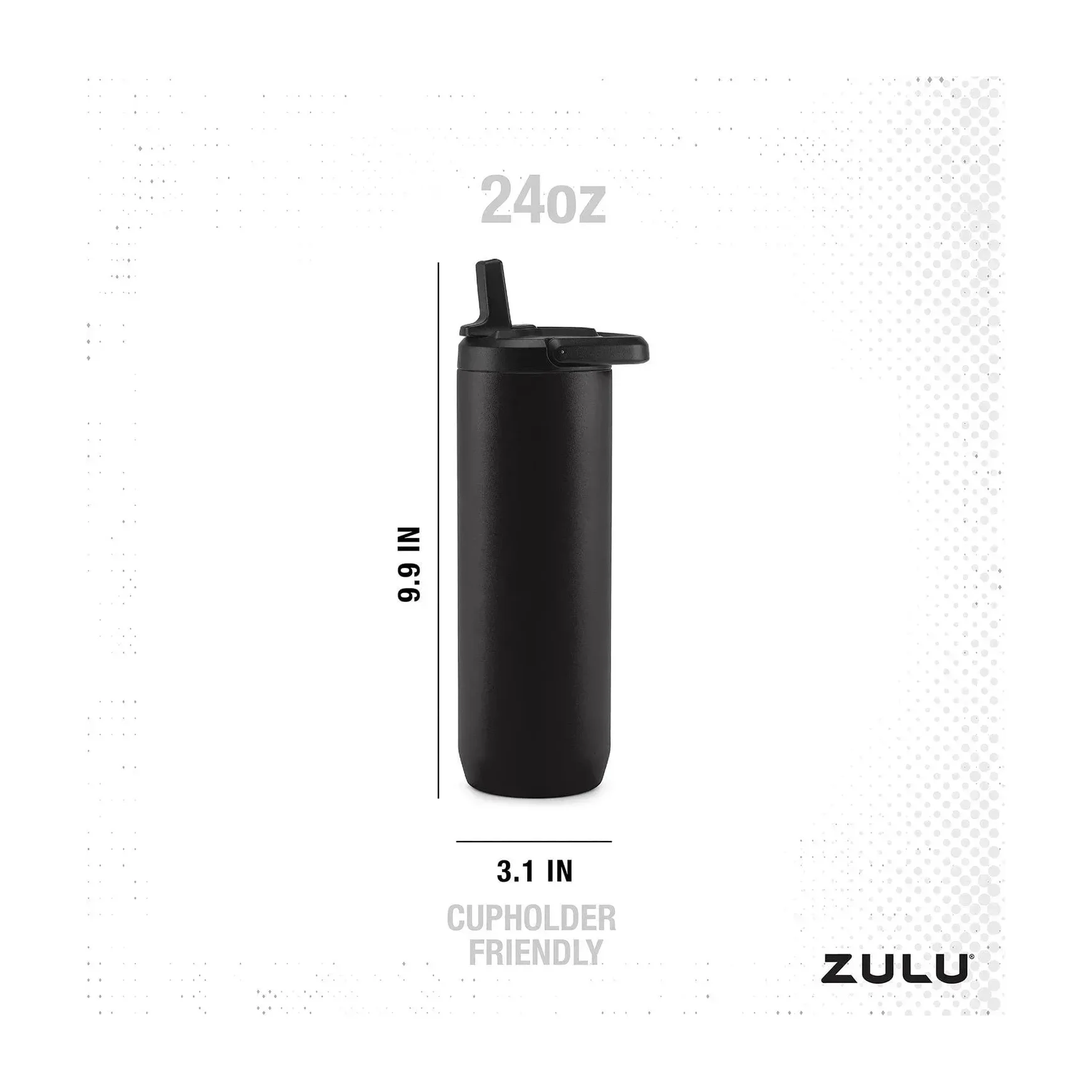 Zulu Base Stainless Steel Water Bottle with Lids (2 Pack)